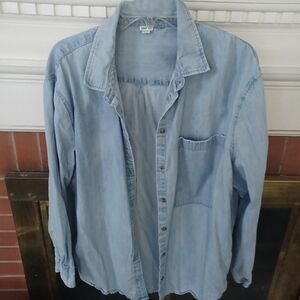 Aerie Light Blue Button Down denim Shirt
